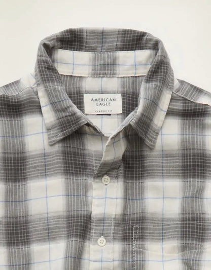 AE Standard Fit Gauze Button-Up Shirt