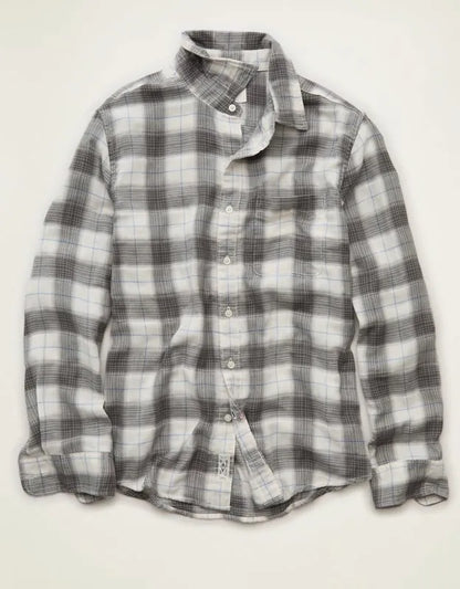 AE Standard Fit Gauze Button-Up Shirt