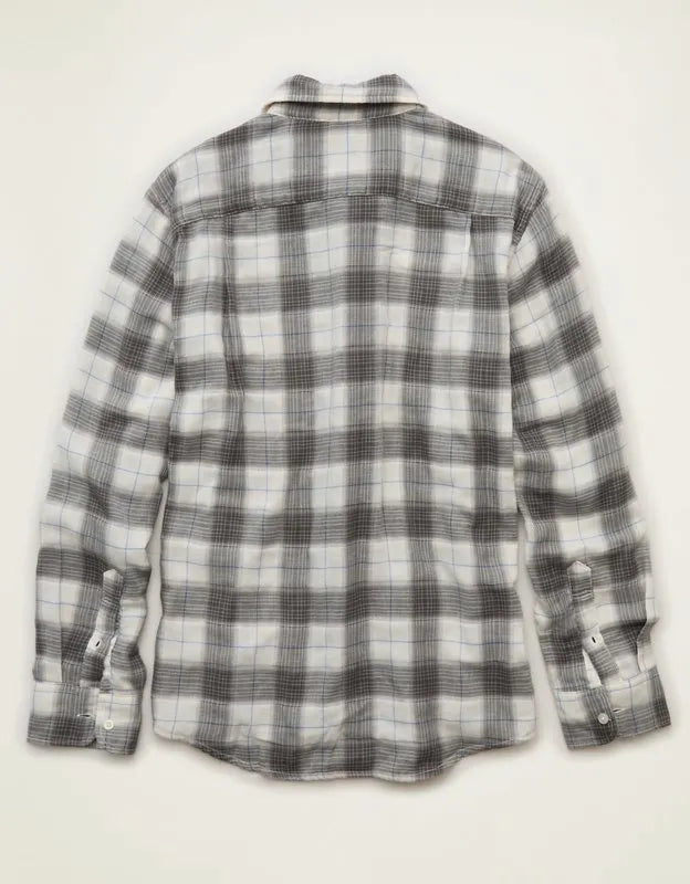 AE Standard Fit Gauze Button-Up Shirt