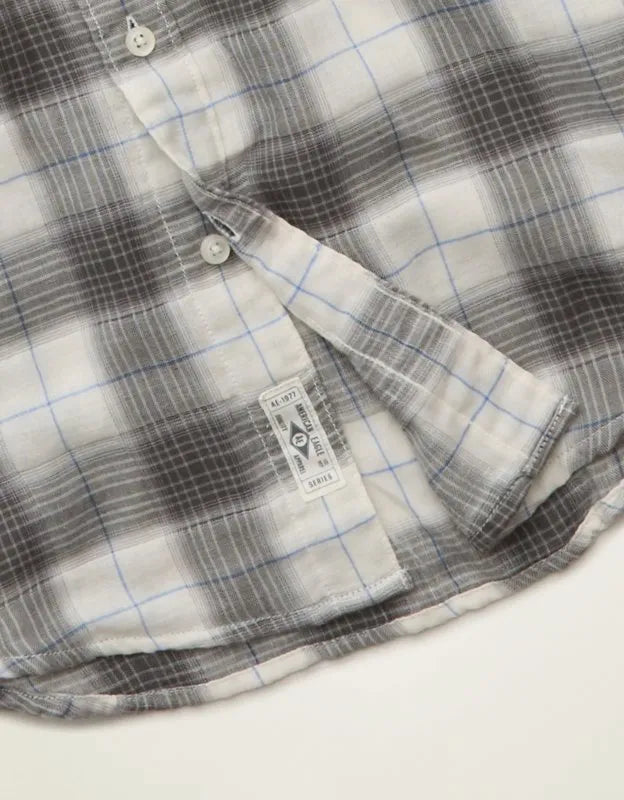 AE Standard Fit Gauze Button-Up Shirt