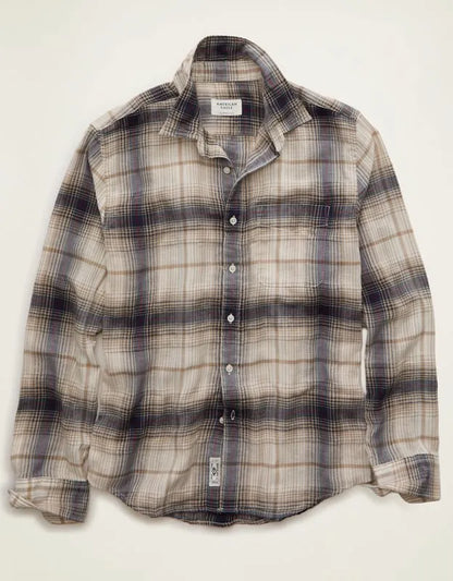 AE Standard Fit Gauze Button-Up Shirt