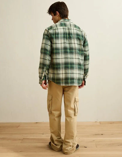 AE Standard Fit Gauze Button-Up Shirt