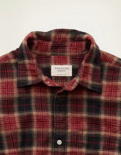 AE Standard Fit Gauze Button-Up Shirt