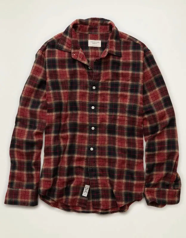 AE Standard Fit Gauze Button-Up Shirt