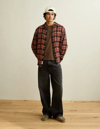 AE Standard Fit Gauze Button-Up Shirt