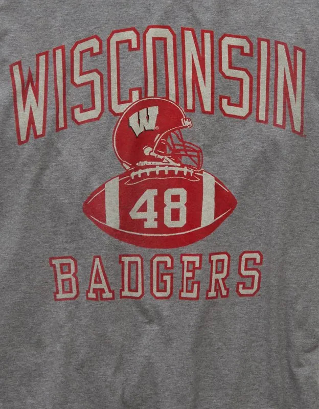 AE Boxy Fit Wisconsin Badgers Graphic T-Shirt