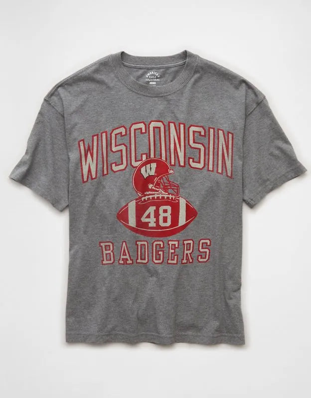 AE Boxy Fit Wisconsin Badgers Graphic T-Shirt