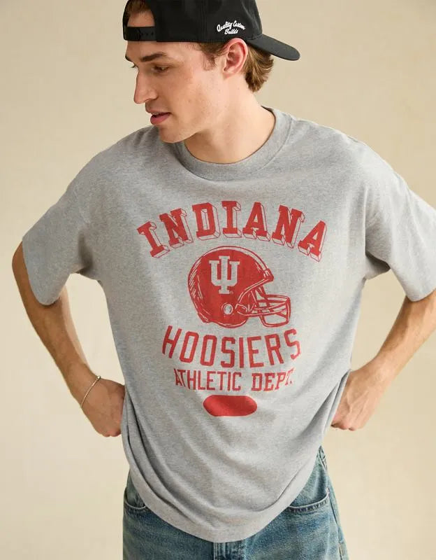 AE Boxy Fit Indiana Hoosiers Graphic T-Shirt