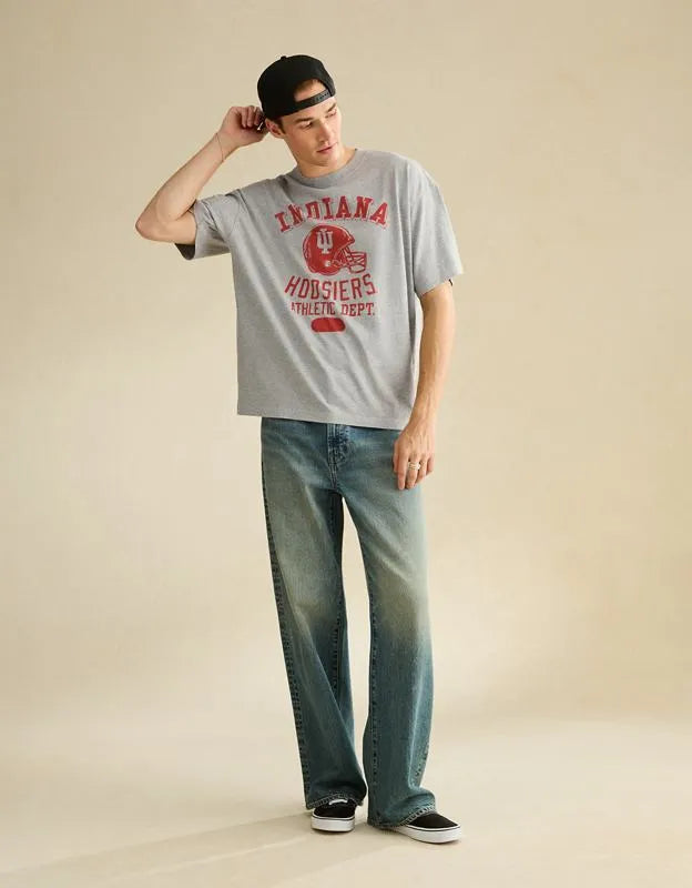 AE Boxy Fit Indiana Hoosiers Graphic T-Shirt