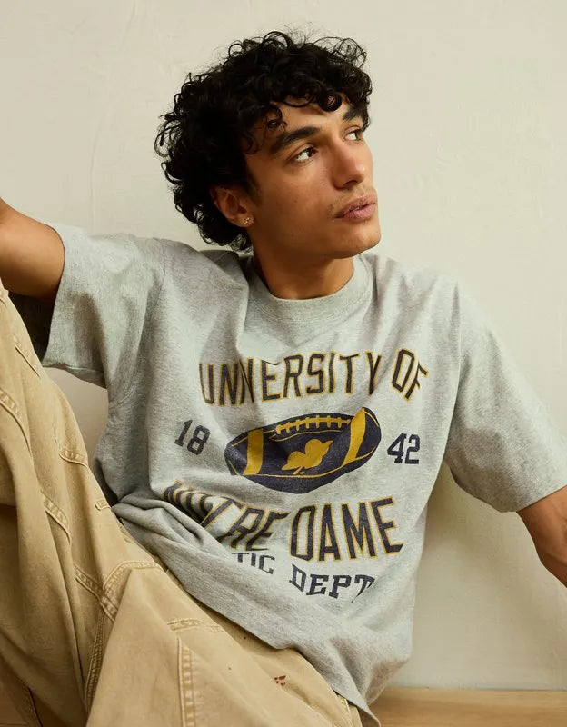 AE Boxy Fit Notre Dame Graphic T-Shirt