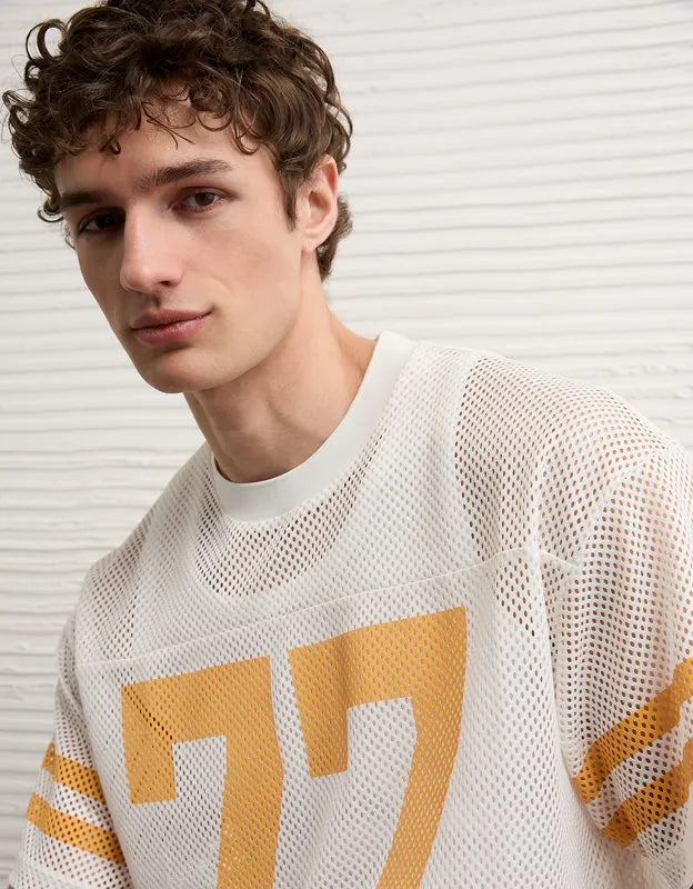 AE Boxy Fit Graphic Mesh Jersey