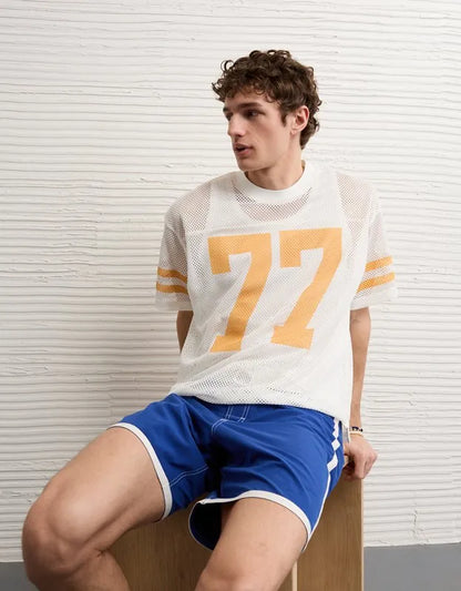 AE Boxy Fit Graphic Mesh Jersey