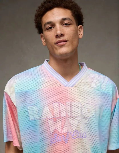 AE Boxy Fit Pride Graphic Mesh Jersey