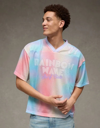 AE Boxy Fit Pride Graphic Mesh Jersey