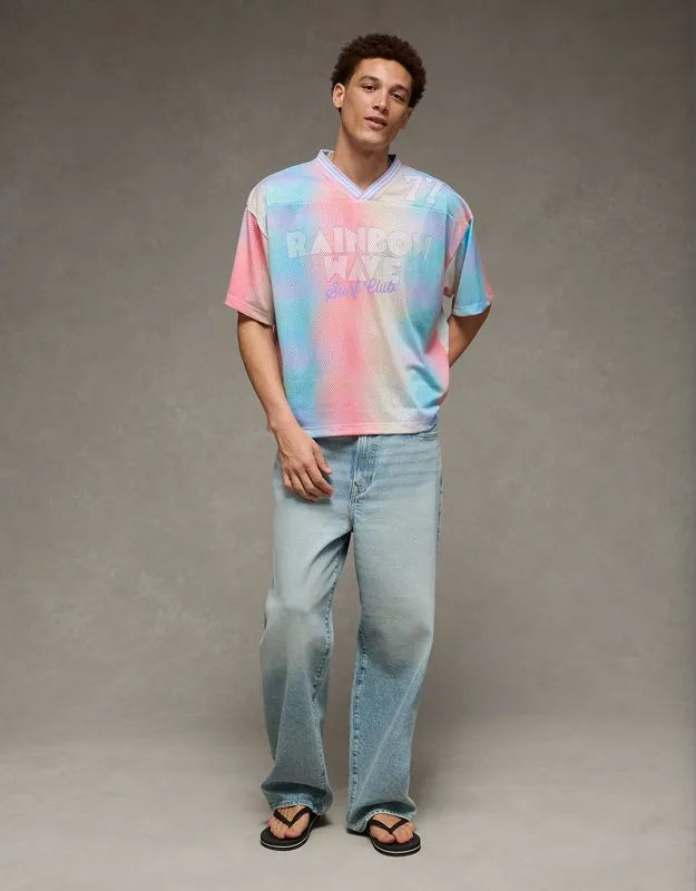 AE Boxy Fit Pride Graphic Mesh Jersey