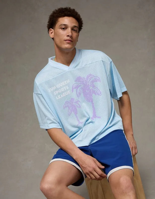 AE Boxy Fit Pride Graphic Mesh Jersey