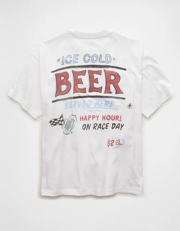 AE Boxy Fit Beer Graphic T-Shirt
