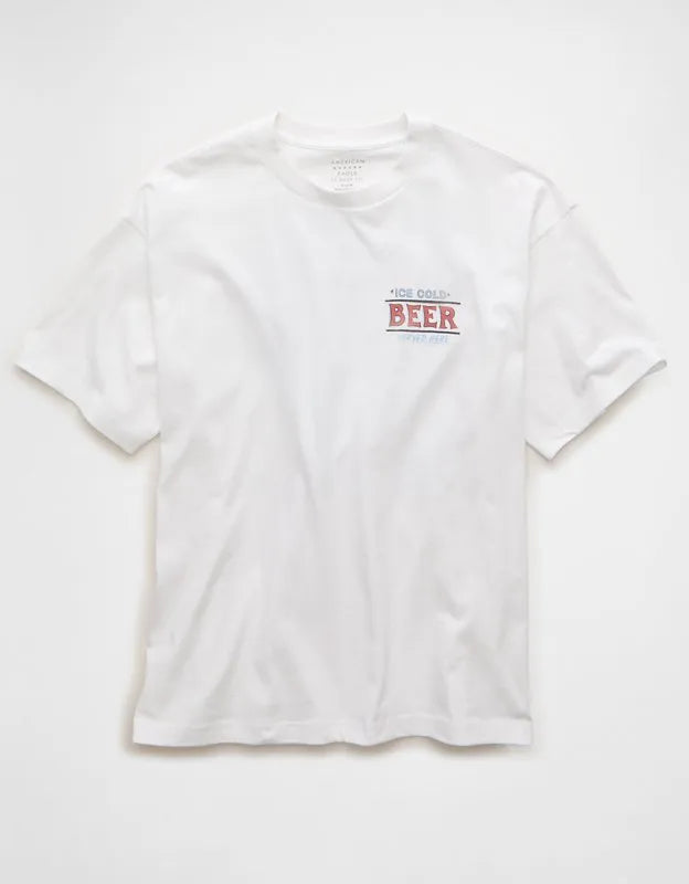 AE Boxy Fit Beer Graphic T-Shirt