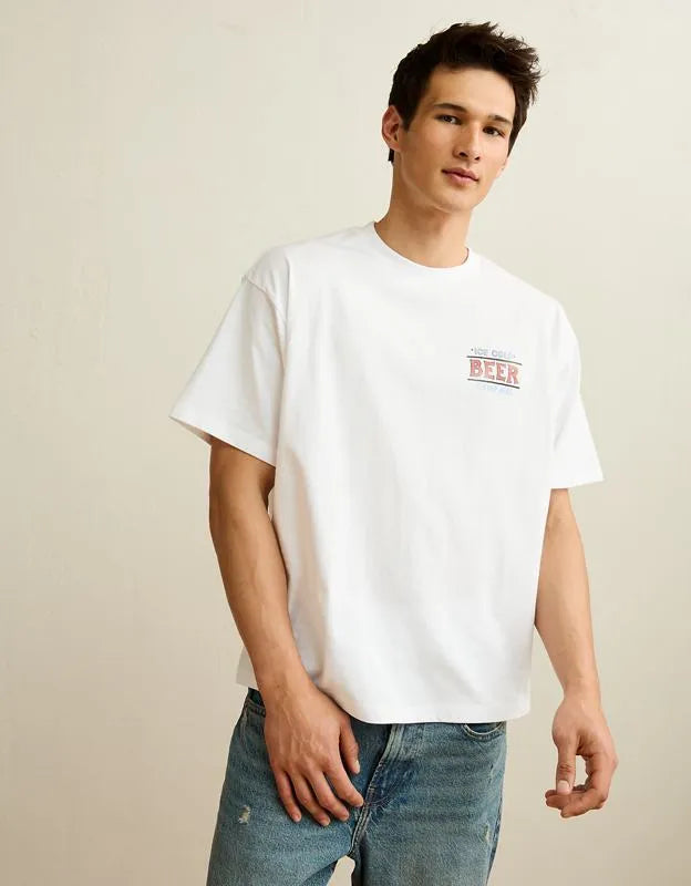 AE Boxy Fit Beer Graphic T-Shirt