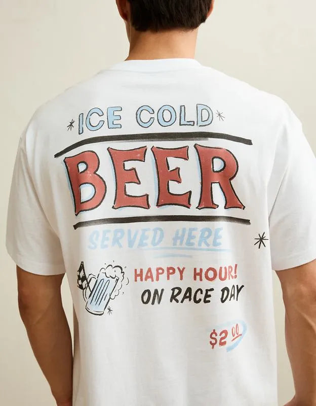AE Boxy Fit Beer Graphic T-Shirt