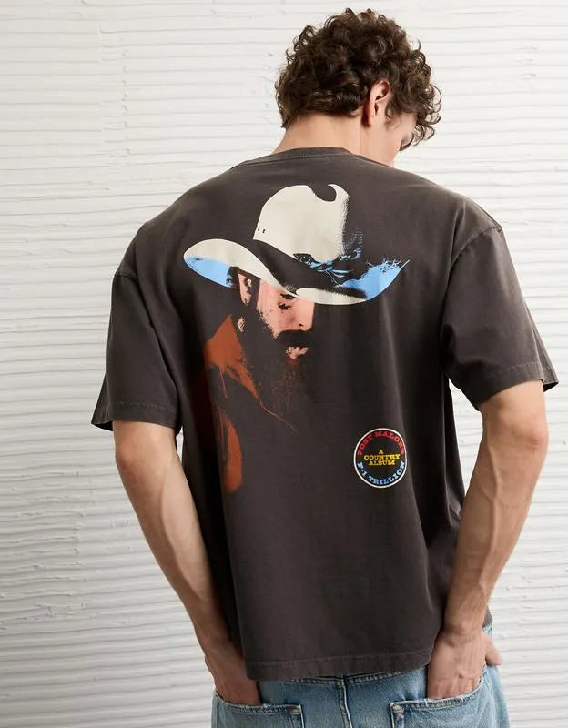 AE Boxy Fit Post Malone Graphic T-Shirt
