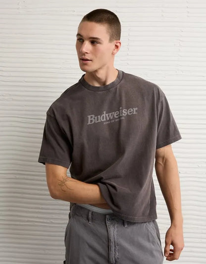 AE Boxy Fit Budweiser Graphic T-Shirt