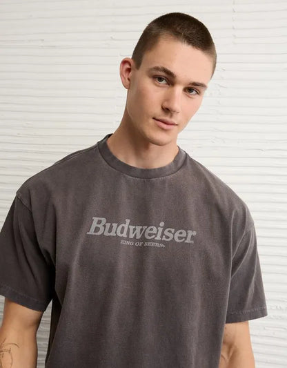 AE Boxy Fit Budweiser Graphic T-Shirt