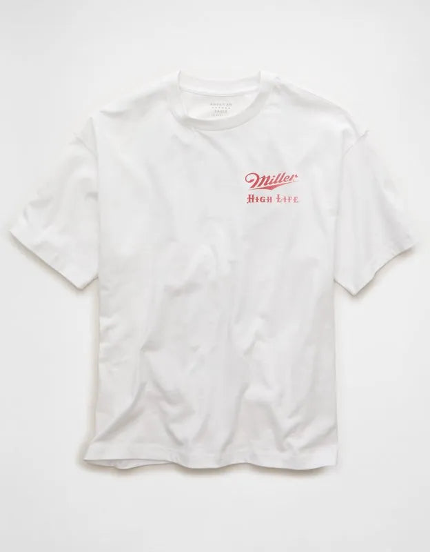 AE Boxy Fit Miller Beer Graphic T-Shirt