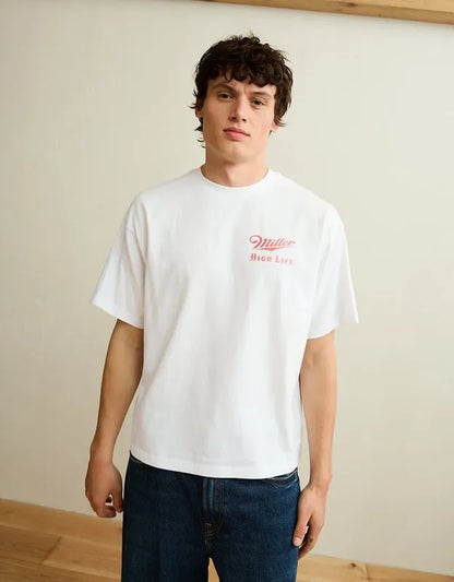 AE Boxy Fit Miller Beer Graphic T-Shirt