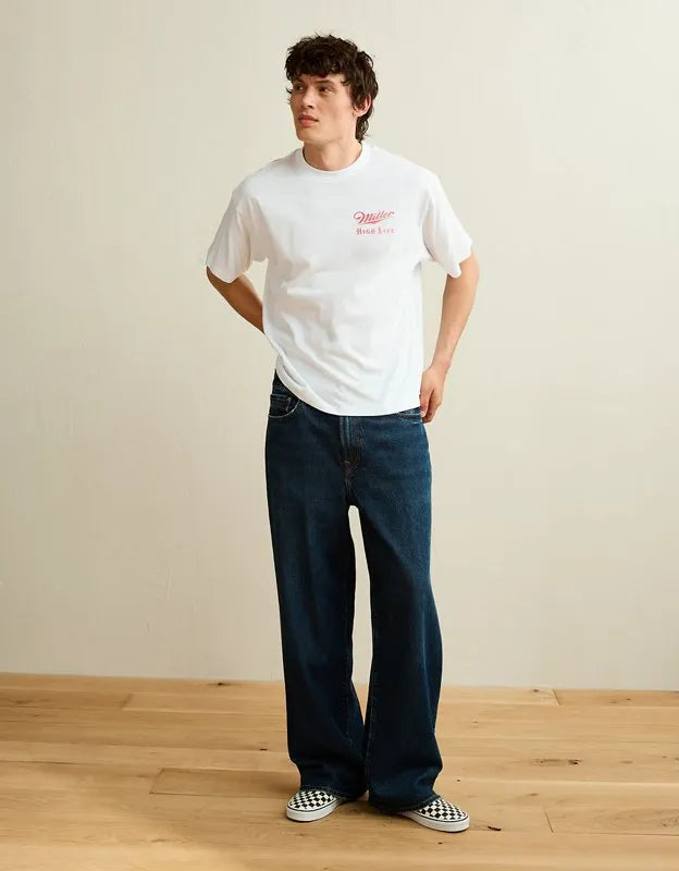 AE Boxy Fit Miller Beer Graphic T-Shirt