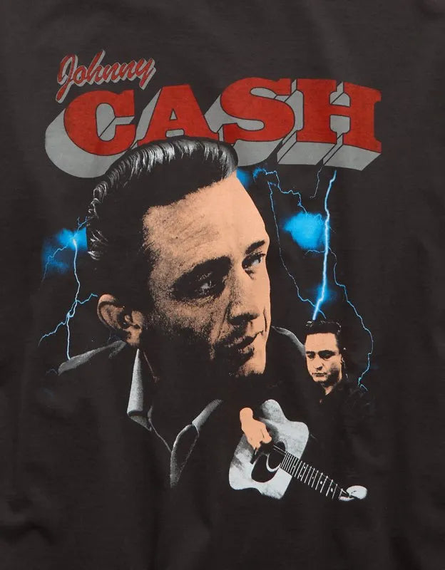 AE Boxy Fit Johnny Cash Graphic T-Shirt