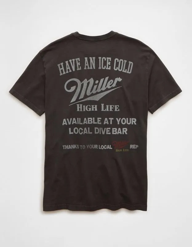 AE Standard Fit Miller High Life Graphic T-Shirt