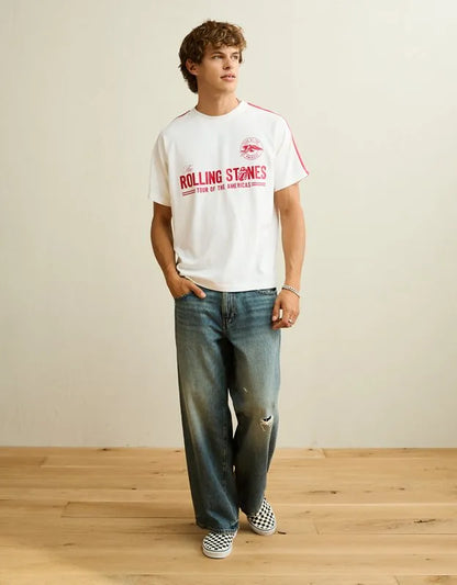 AE Standard Fit Rolling Stones Graphic Soccer T-Shirt