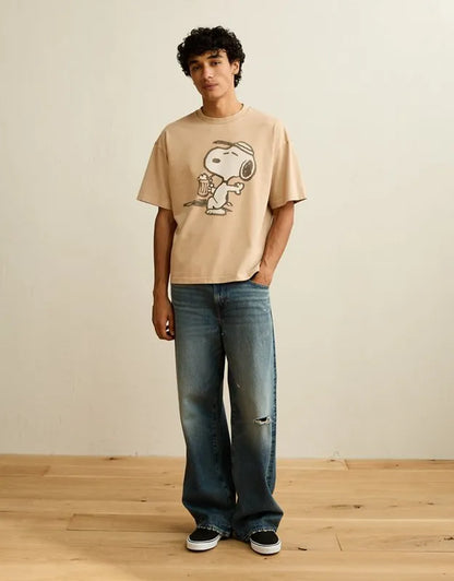 AE Boxy Fit Snoopy Graphic T-Shirt