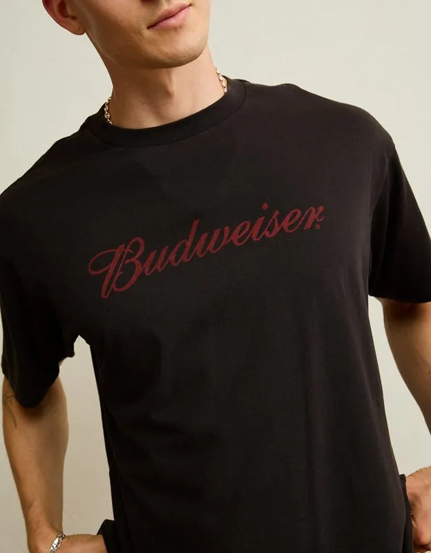 AE Boxy Fit Budweiser Graphic T-Shirt