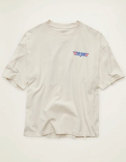 AE Boxy Fit Top Gun Graphic T-Shirt