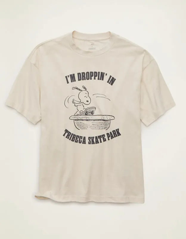 AE Boxy Fit Snoopy Graphic T-Shirt