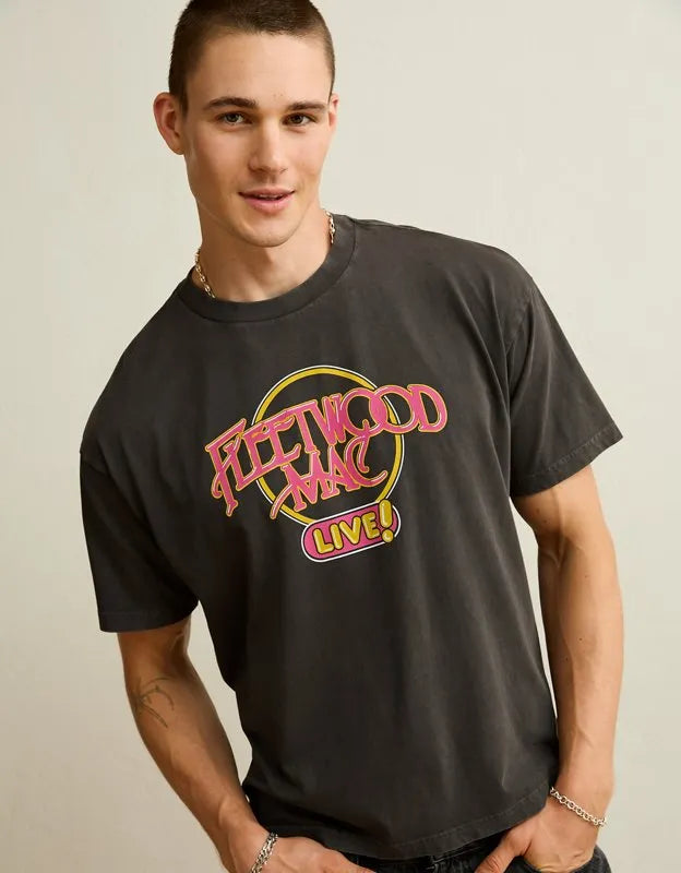 AE Boxy Fit Fleetwood Mac Graphic T-Shirt