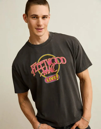 AE Boxy Fit Fleetwood Mac Graphic T-Shirt