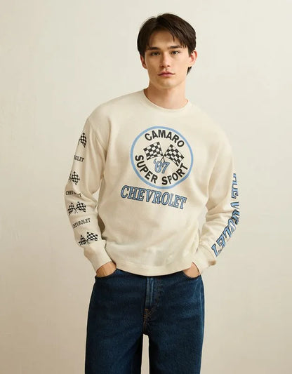 AE Boxy Fit Long Sleeve Camaro Thermal Graphic T-Shirt