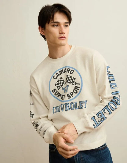 AE Boxy Fit Long Sleeve Camaro Thermal Graphic T-Shirt