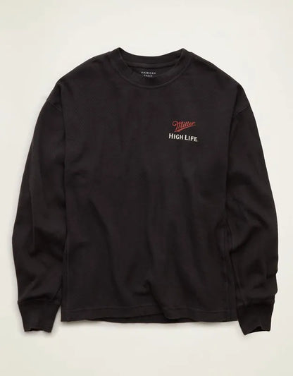 AE Boxy Fit Long Sleeve Miller Thermal Graphic T-Shirt