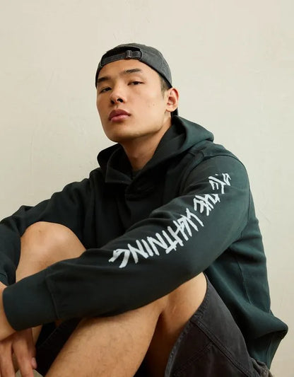 AE Standard Fit Metallica Graphic Hoodie