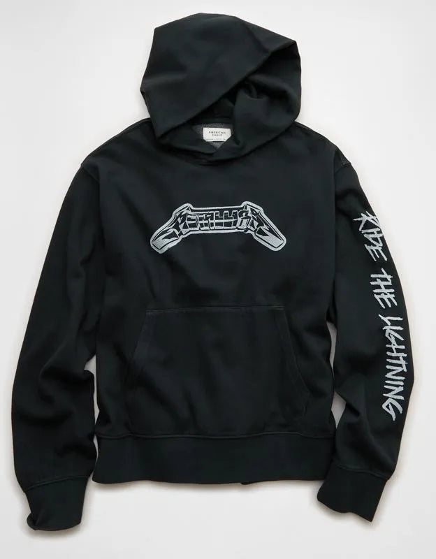 AE Standard Fit Metallica Graphic Hoodie