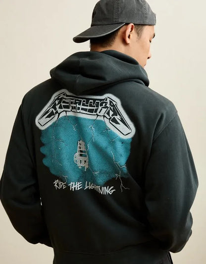 AE Standard Fit Metallica Graphic Hoodie