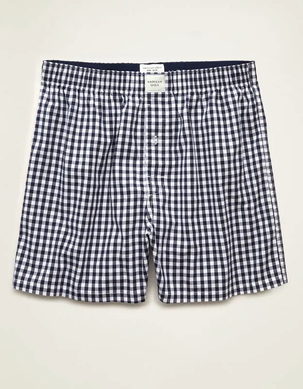 AEO Men's Plaid Stretch Cotton Boxer Short