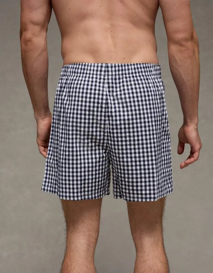 AEO Men's Plaid Stretch Cotton Boxer Short