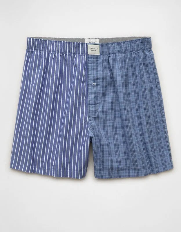 AEO Men's Plaid Stretch Cotton Boxer Short