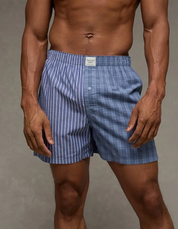 AEO Men's Plaid Stretch Cotton Boxer Short