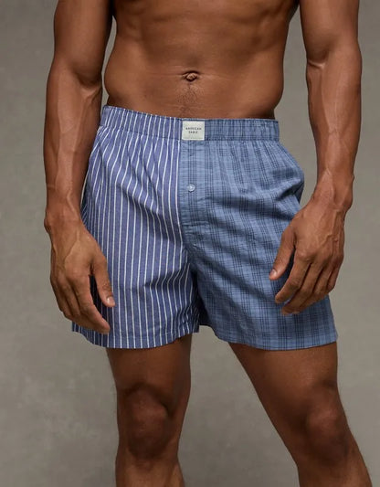 AEO Men's Plaid Stretch Cotton Boxer Short